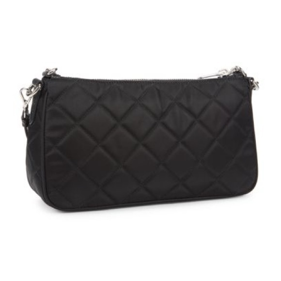 Prada Black Tessuto Quilted Nylon Convertible Crossbody Shoulder Bag - Picture 3 of 8
